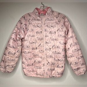 Disney Store Pink Quilted‎ Girls Size 9/10 Coat Puffer Jacket Princess Names
